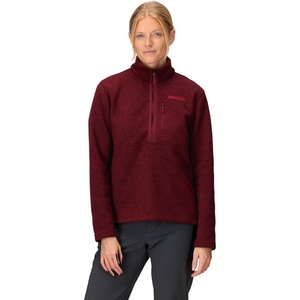 image:imageMARMOT Womens Drop Line 12 Zip Pullover Jacket  Lightweight Breathable 100Weight Sweater FleeceAcai Berry Heather