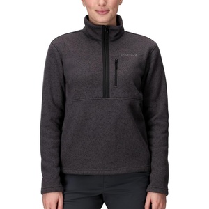 image:imageMARMOT Womens Drop Line 12 Zip Pullover Jacket  Lightweight Breathable 100Weight Sweater FleeceBlack Heather