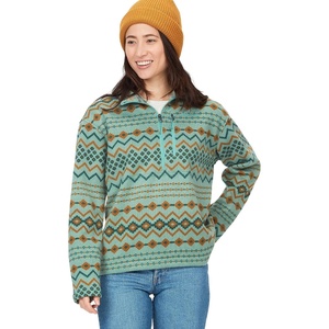 image:imageMARMOT Womens Drop Line 12 Zip Pullover Jacket  Lightweight Breathable 100Weight Sweater FleeceBlue Agave Nordic