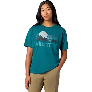 image:imageMarmot Womens Womens Coastal Logo Short Sleeve TShirtEmerald Blue