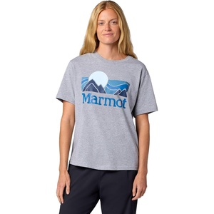 image:imageMarmot Womens Womens Coastal Logo Short Sleeve TShirtGrey Heather
